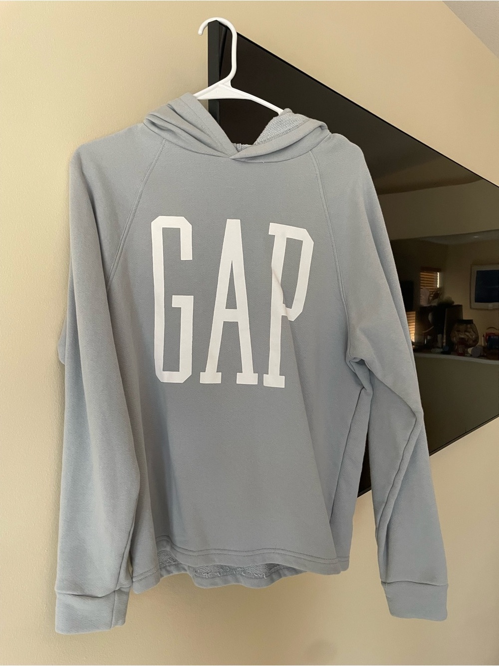 GAP Light Blue Crewneck Hoodie with White Logo